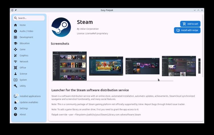 How to Easily Install Flatpak Apps on Linux (Beginner’s Guide) 3 image?url=https%3A%2F%2Fdl.flathub.org%2Fmedia%2Forg%2Fdupot%2Feasyflatpak%2F932a319b1b8678c108f0179a1c7c1dcb%2Fscreenshots%2Fimage 7 orig