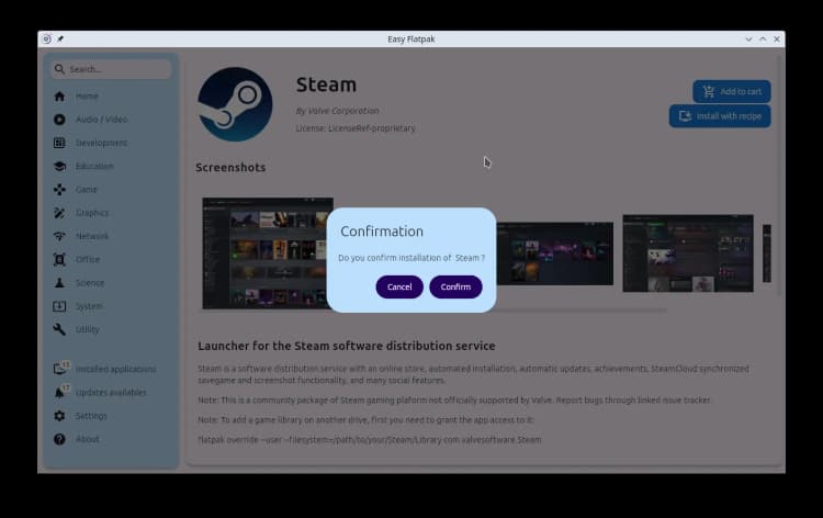 How to Easily Install Flatpak Apps on Linux (Beginner’s Guide) 4 image?url=https%3A%2F%2Fdl.flathub.org%2Fmedia%2Forg%2Fdupot%2Feasyflatpak%2F932a319b1b8678c108f0179a1c7c1dcb%2Fscreenshots%2Fimage 8 orig