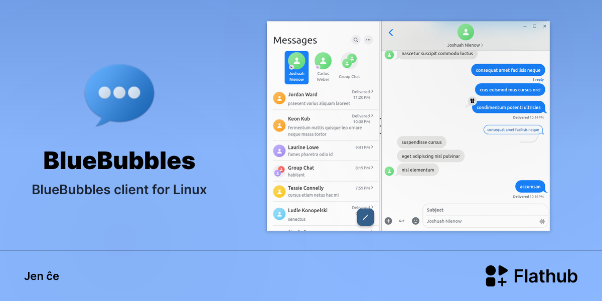 Instali BlueBubbles sur Linux | Flathub