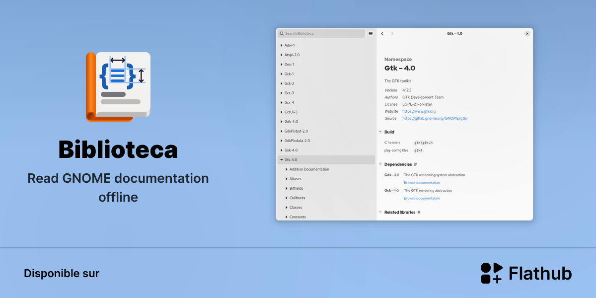 Installer Biblioteca sur Linux | Flathub