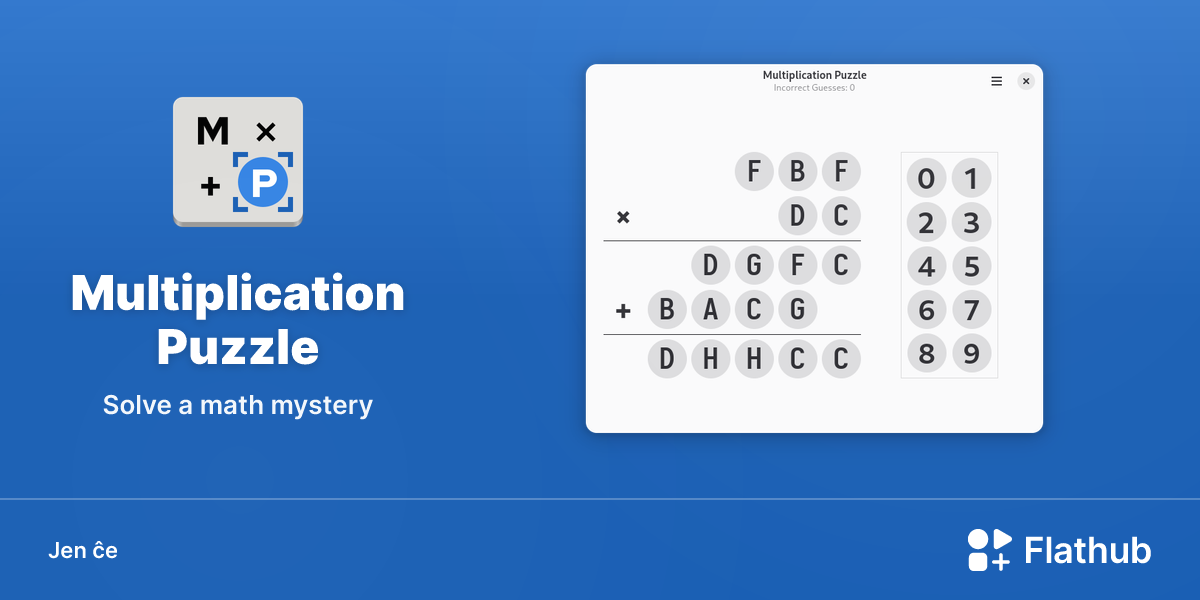 Instali Multiplication Puzzle sur Linux | Flathub
