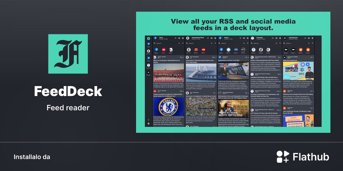 Installa FeedDeck su Linux | Flathub