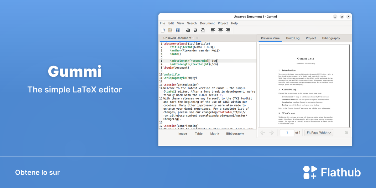 Installar Gummi sur Linux | Flathub