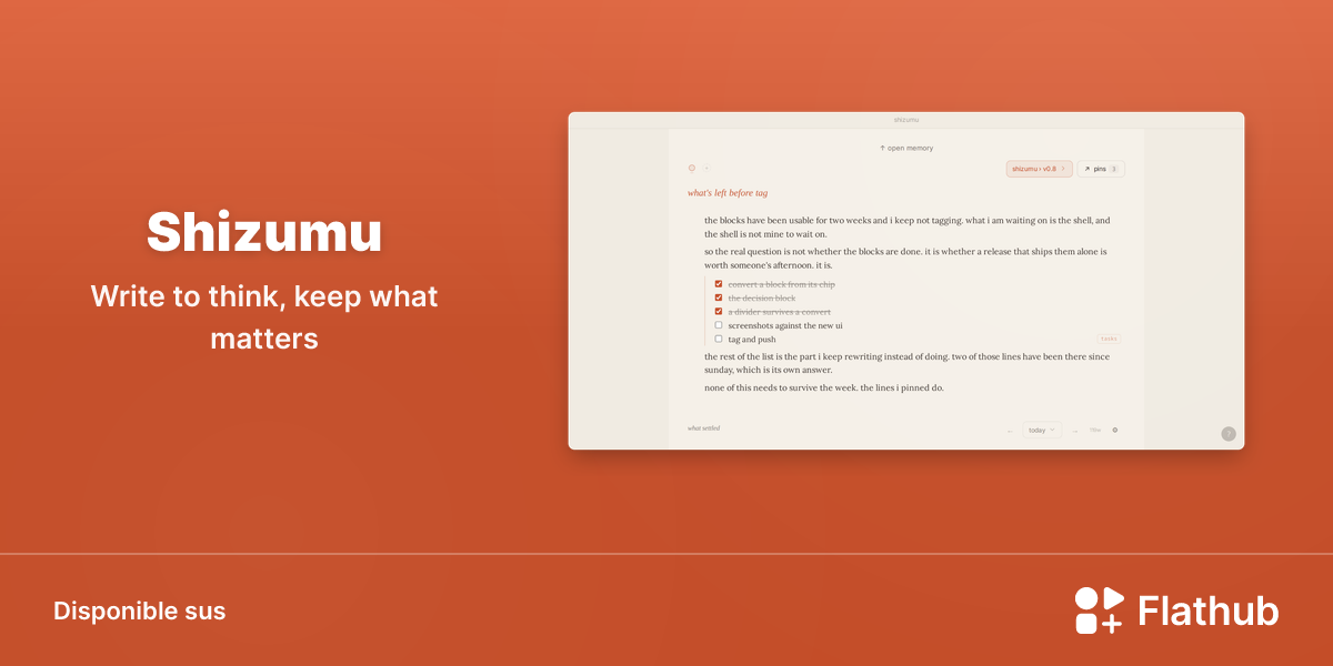Installar Shizumu sus Linux | Flathub