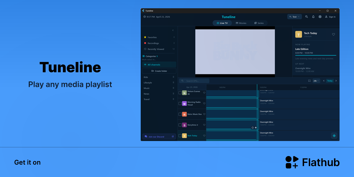 Install Tuneline on Linux | Flathub