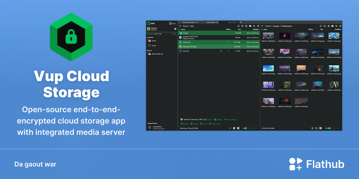 Install Vup Cloud Storage on Linux | Flathub