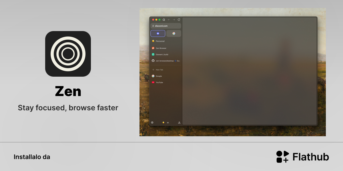 Installa Zen su Linux | Flathub
