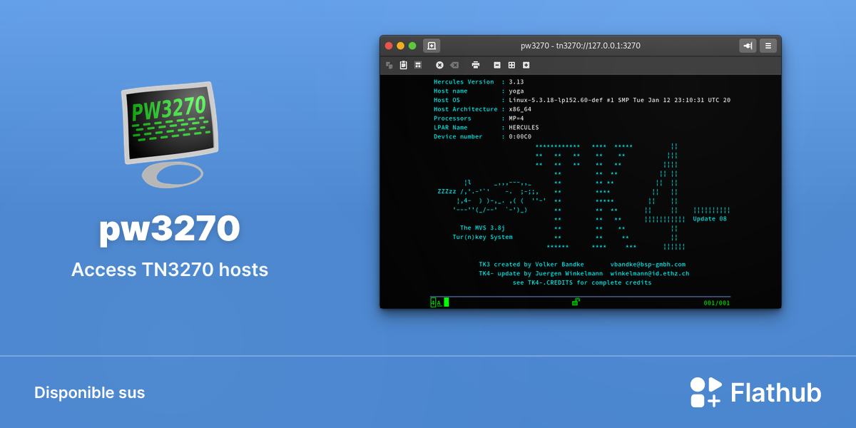 Installar pw3270 sus Linux | Flathub