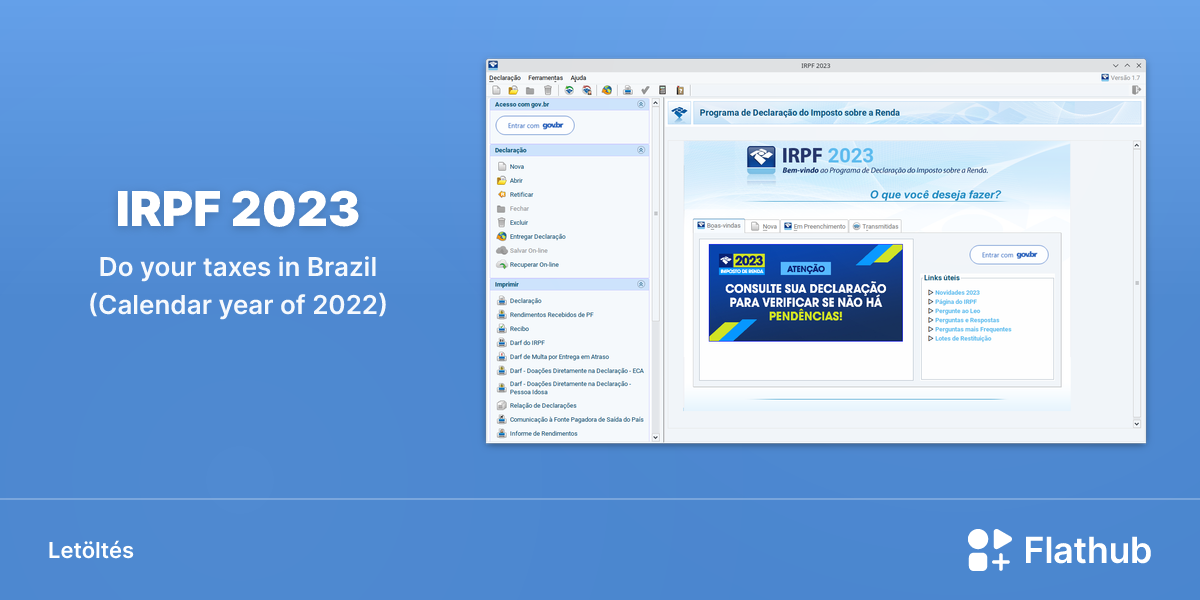 IRPF 2023 telepítése Linuxra | Flathub