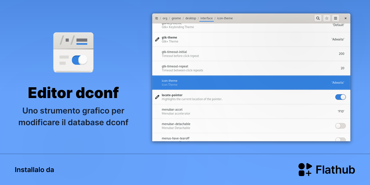 Installa Editor dconf su Linux | Flathub