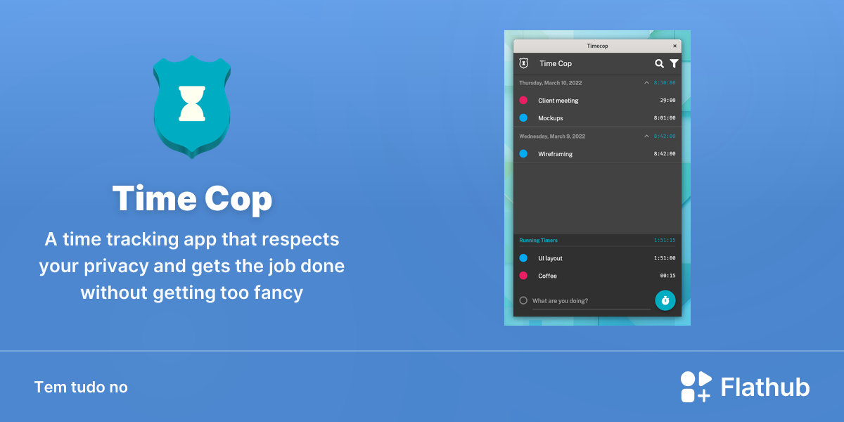 Instalar Time Cop no Linux | Flathub