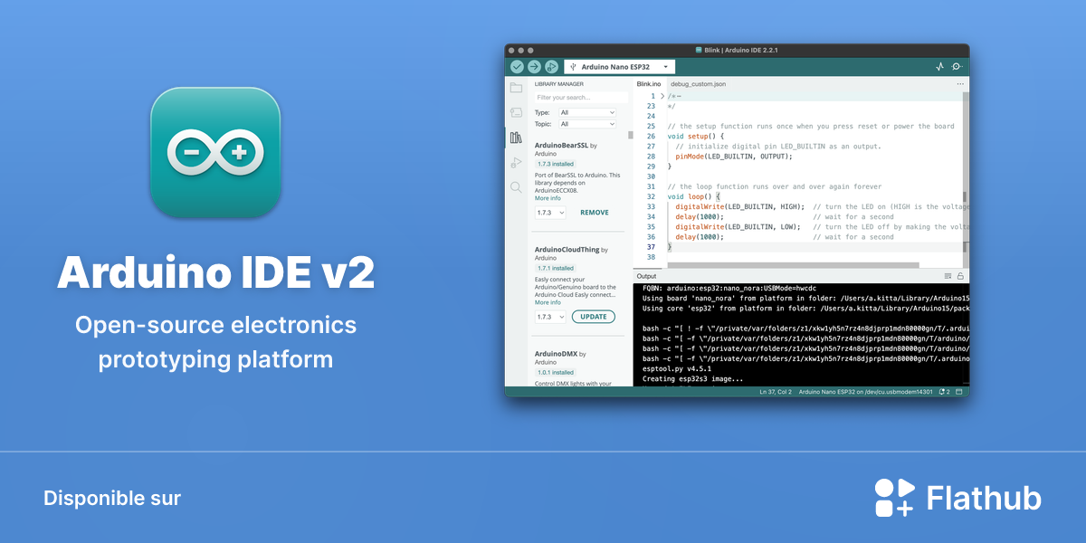 Installer Arduino IDE v2 sur Linux | Flathub
