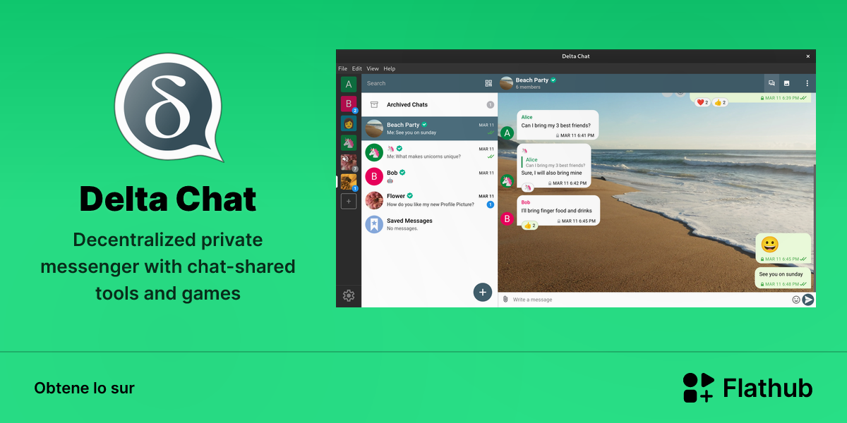 Installar Delta Chat sur Linux | Flathub