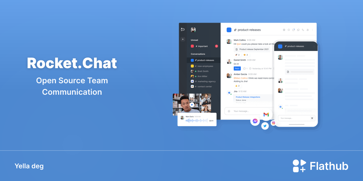 Asebded n Rocket.Chat ɣef Linux | Flathub