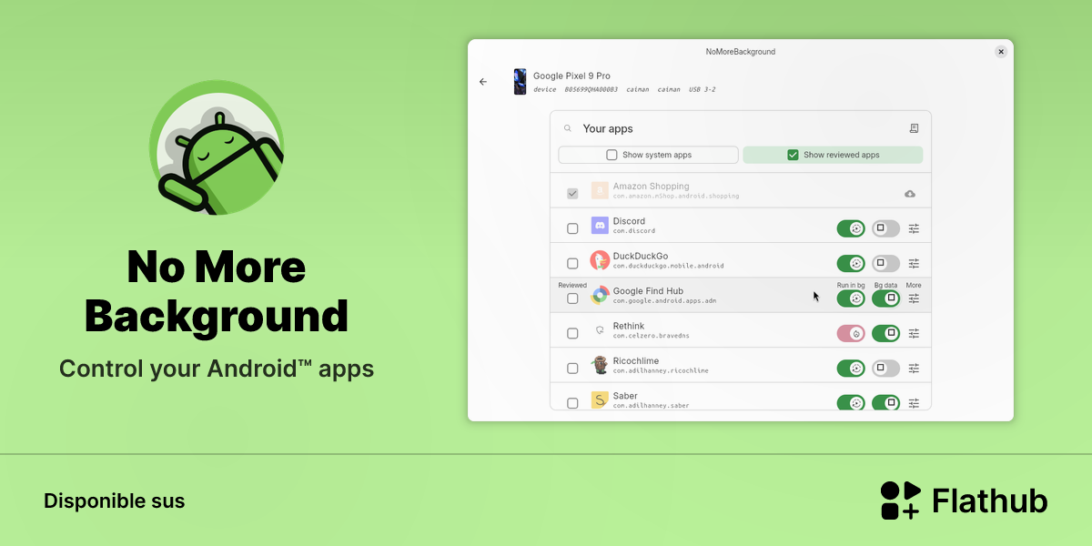 Installar No More Background sus Linux | Flathub