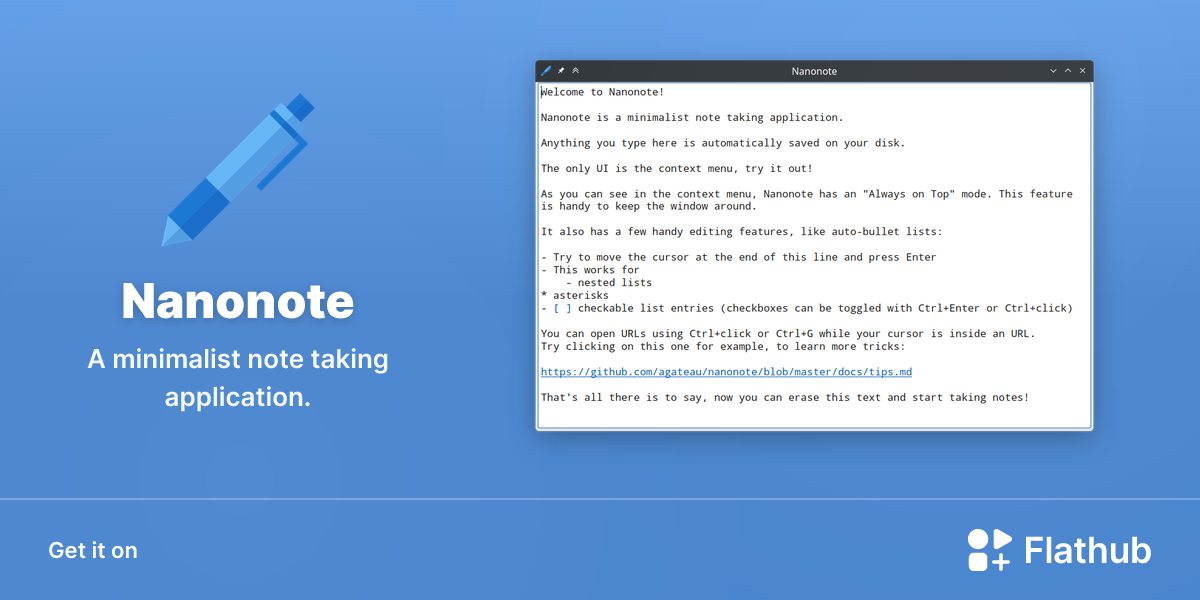 Install Nanonote on Linux | Flathub