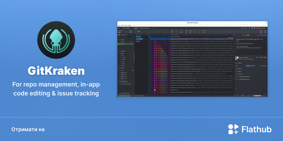 Установити GitKraken на Linux | Flathub