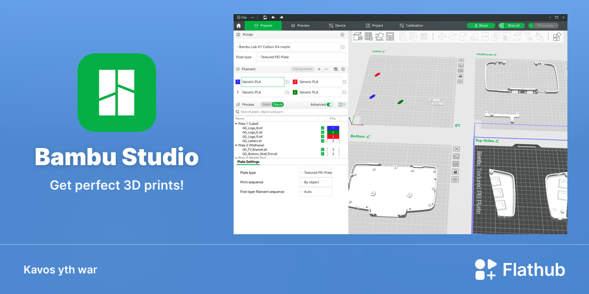 Lea Bambu Studio war Linux | Flathub