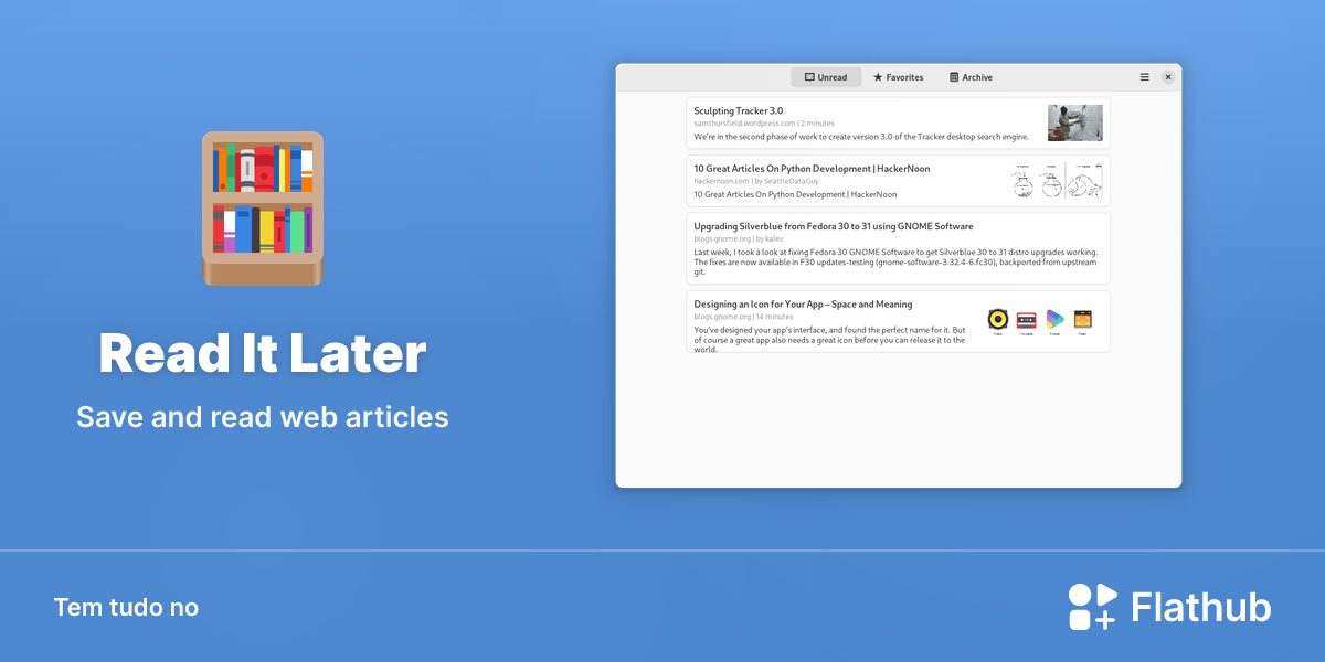 Instalar Read It Later no Linux | Flathub