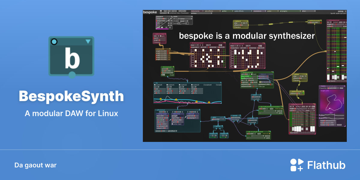 Staliañ BespokeSynth war Linux | Flathub