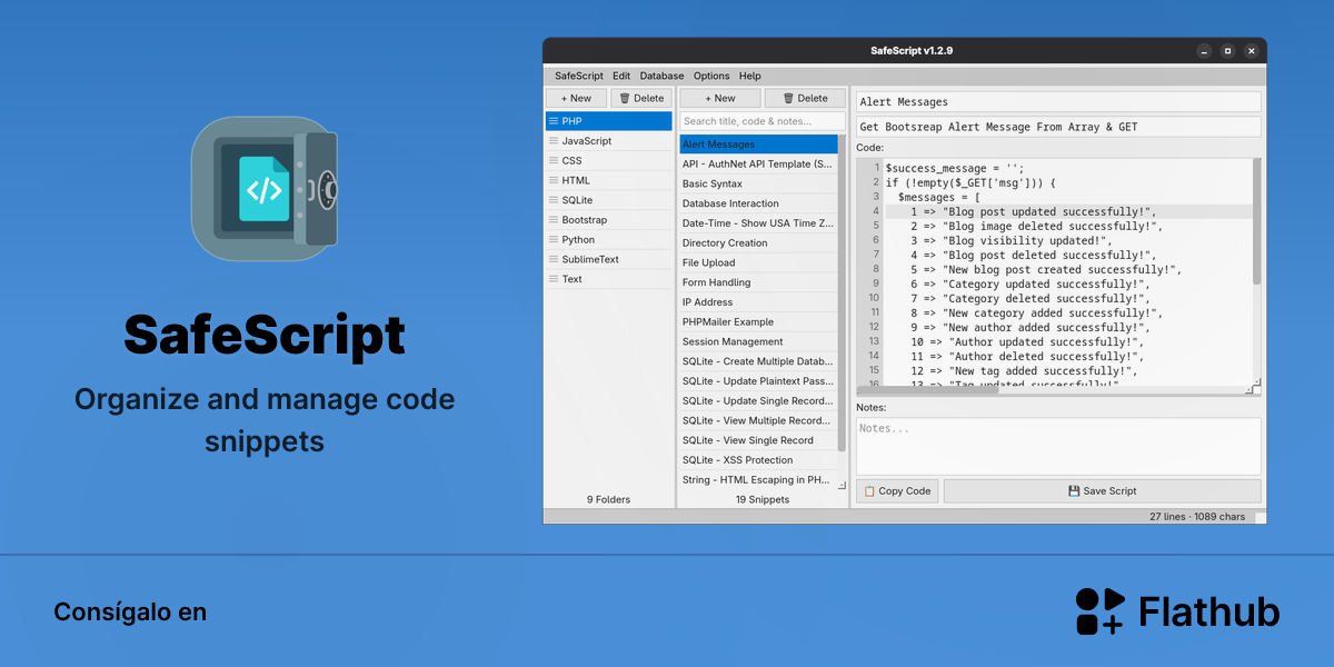 Instalar SafeScript en Linux | Flathub