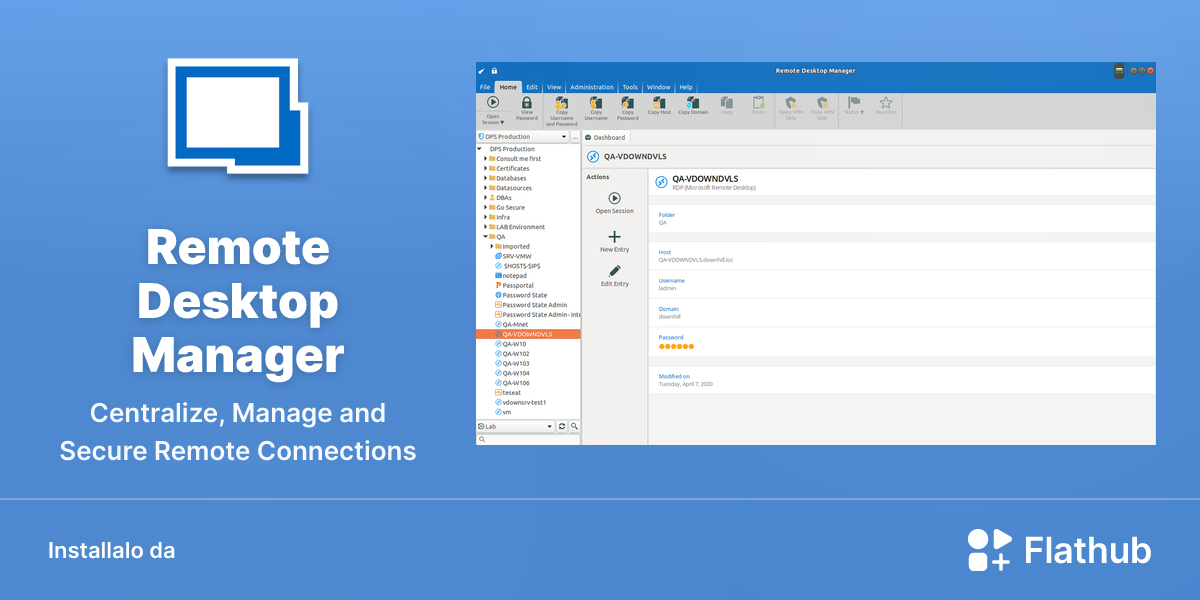 Installa Remote Desktop Manager su Linux | Flathub