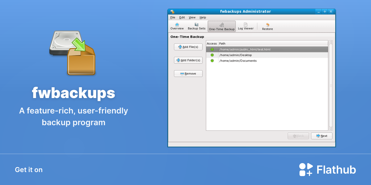 Install fwbackups on Linux | Flathub