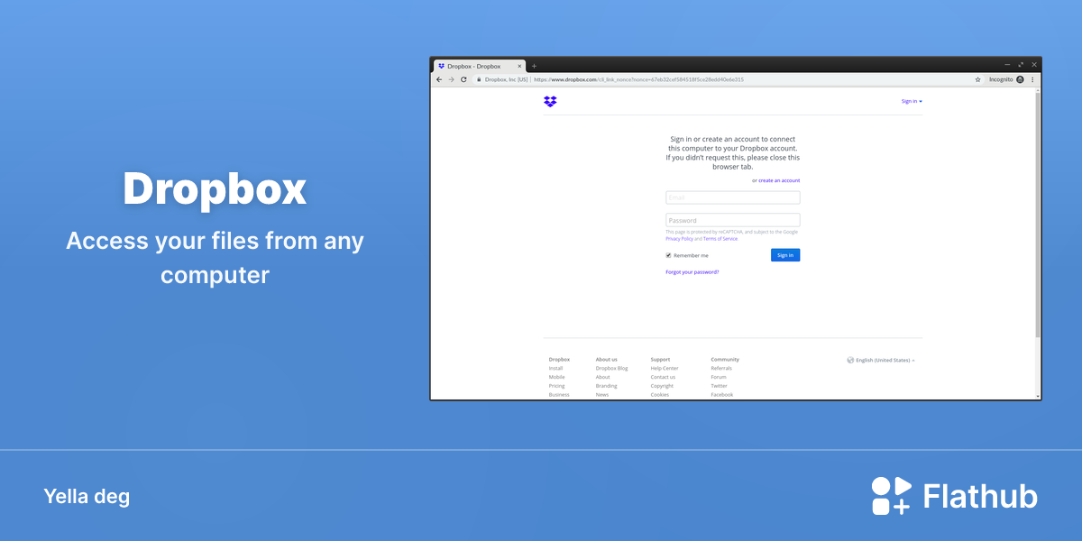 Asebded n Dropbox ɣef Linux | Flathub
