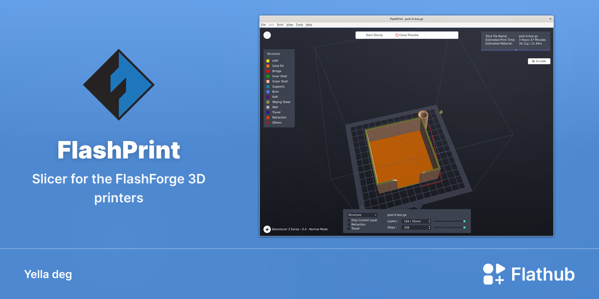 Asebded n FlashPrint ɣef Linux | Flathub