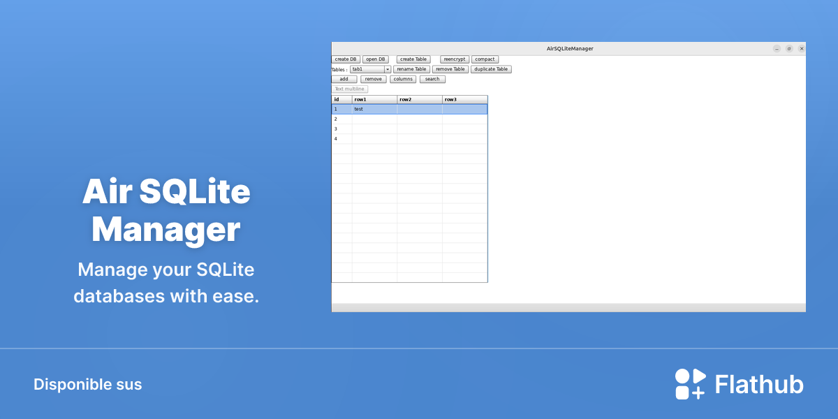 Installar Air SQLite Manager sus Linux | Flathub