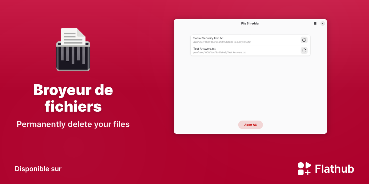 Installer Broyeur de fichiers sur Linux | Flathub
