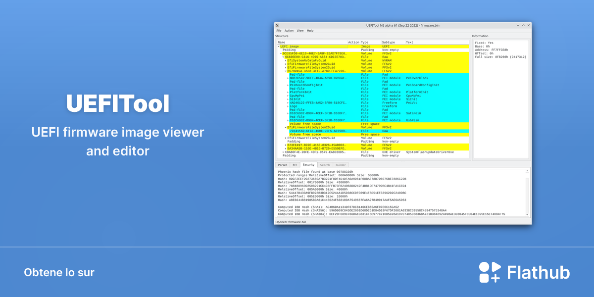 Installar UEFITool sur Linux | Flathub