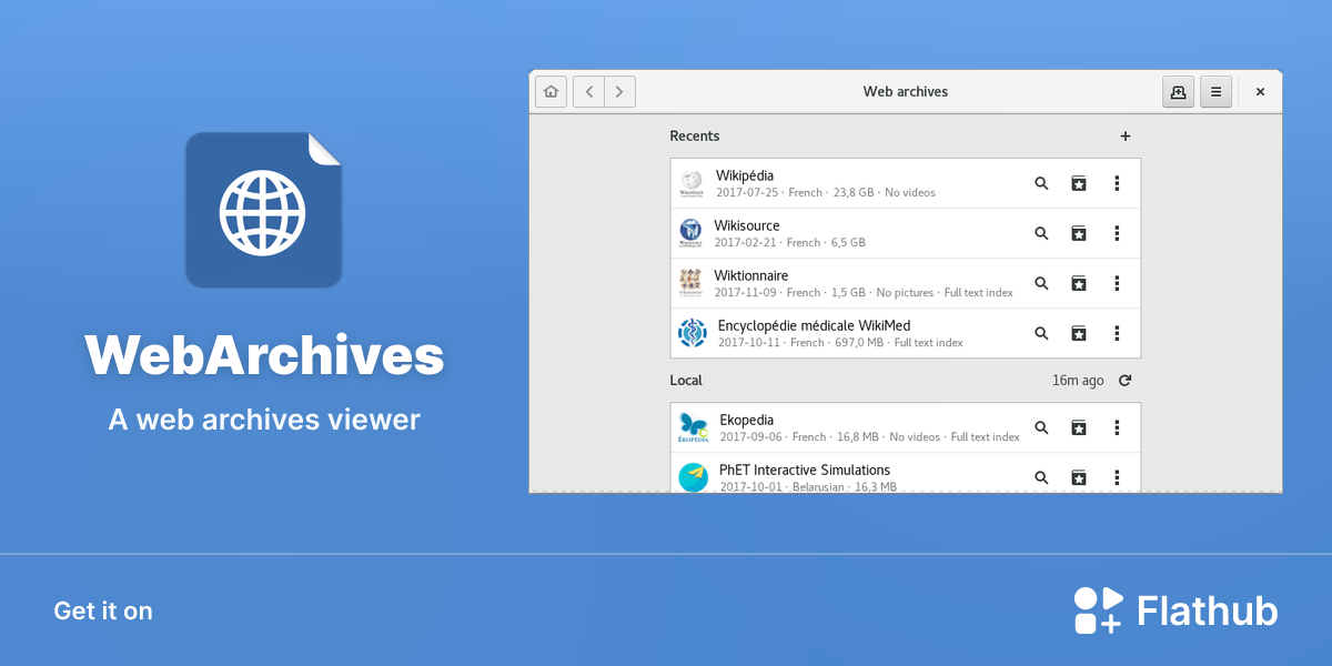 Install WebArchives on Linux | Flathub
