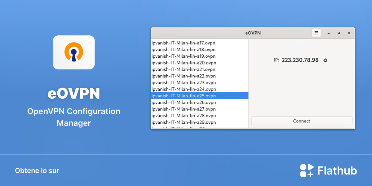 Installar eOVPN sur Linux | Flathub