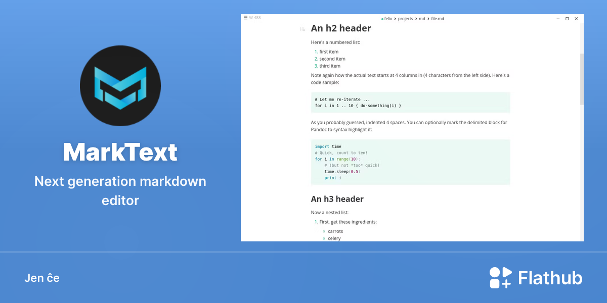 Instali MarkText sur Linux | Flathub