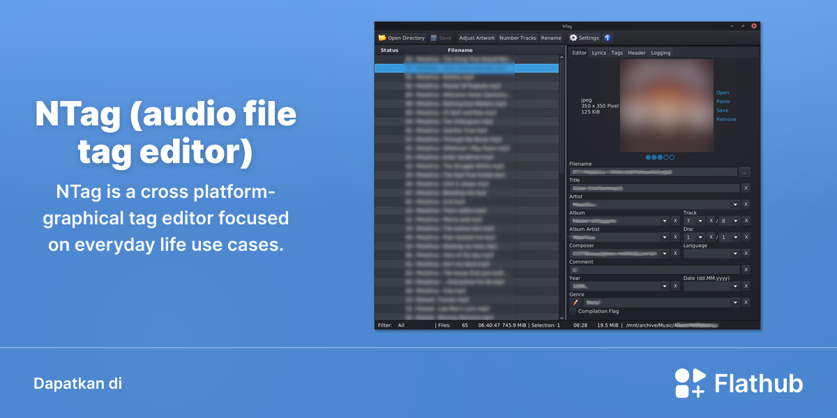 Memasang NTag (audio file tag editor) di Linux | Flathub