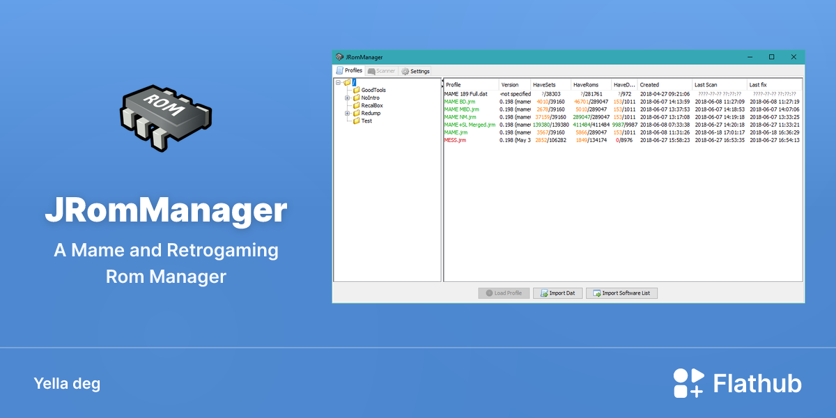 Asebded n JRomManager ɣef Linux | Flathub