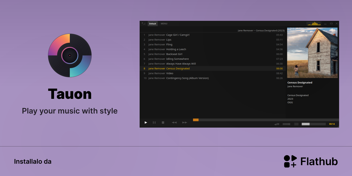 Installa Tauon su Linux | Flathub