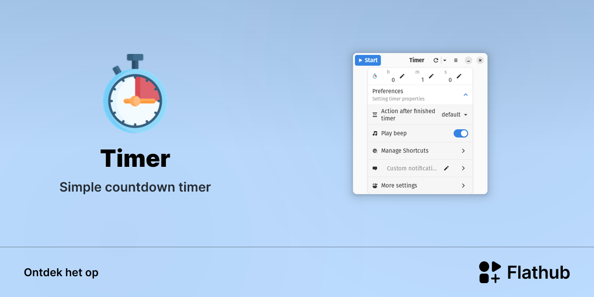Installeer Timer op Linux | Flathub