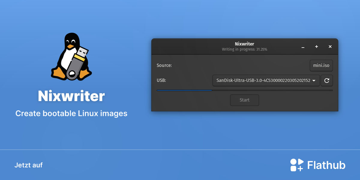 Nixwriter auf Linux installieren | Flathub
