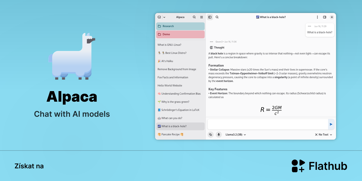 Nainstalovat aplikaci Alpaca na Linux | Flathub