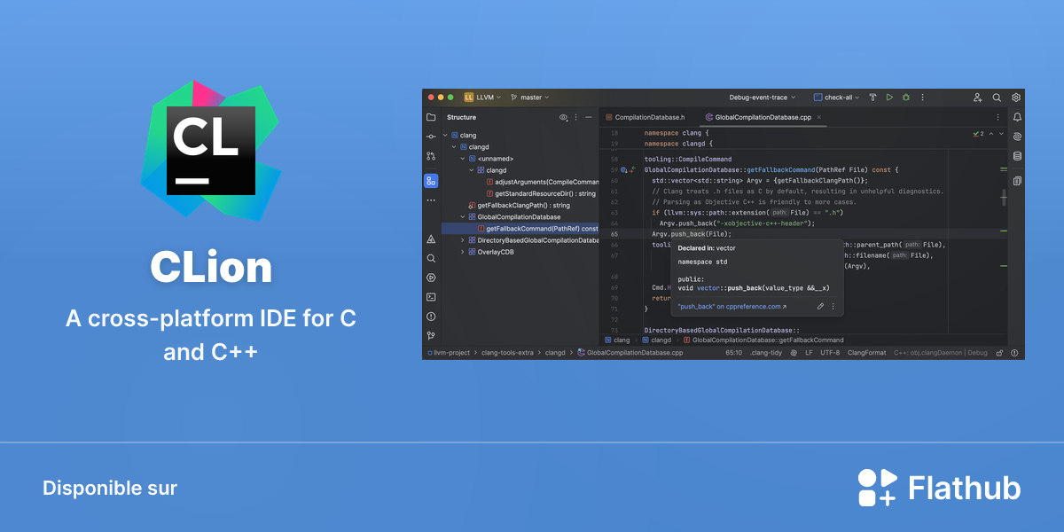 Installer CLion sur Linux | Flathub