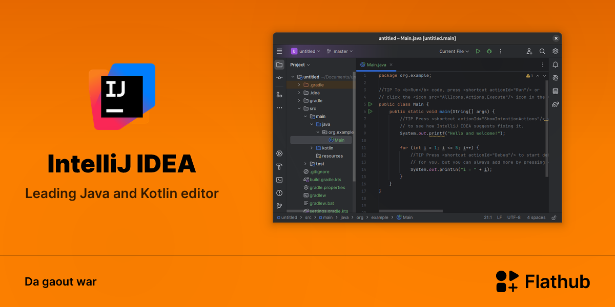 Staliañ IntelliJ IDEA war Linux | Flathub