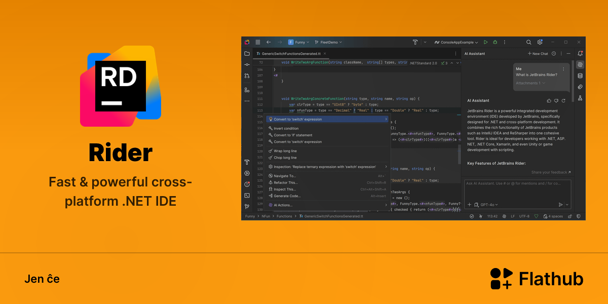 Instali Rider sur Linux | Flathub
