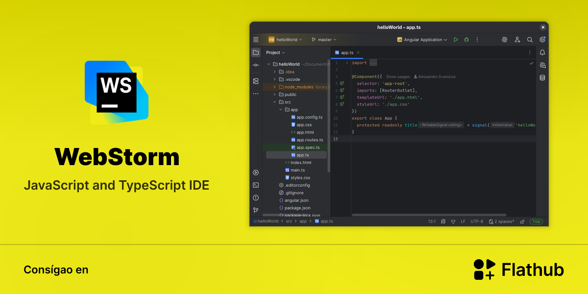 Instalar WebStorm en Linux | Flathub