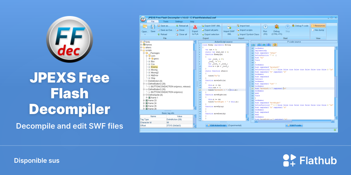 Installar JPEXS Free Flash Decompiler sus Linux | Flathub