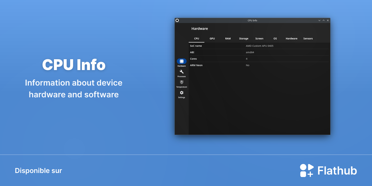 Installer CPU Info sur Linux | Flathub