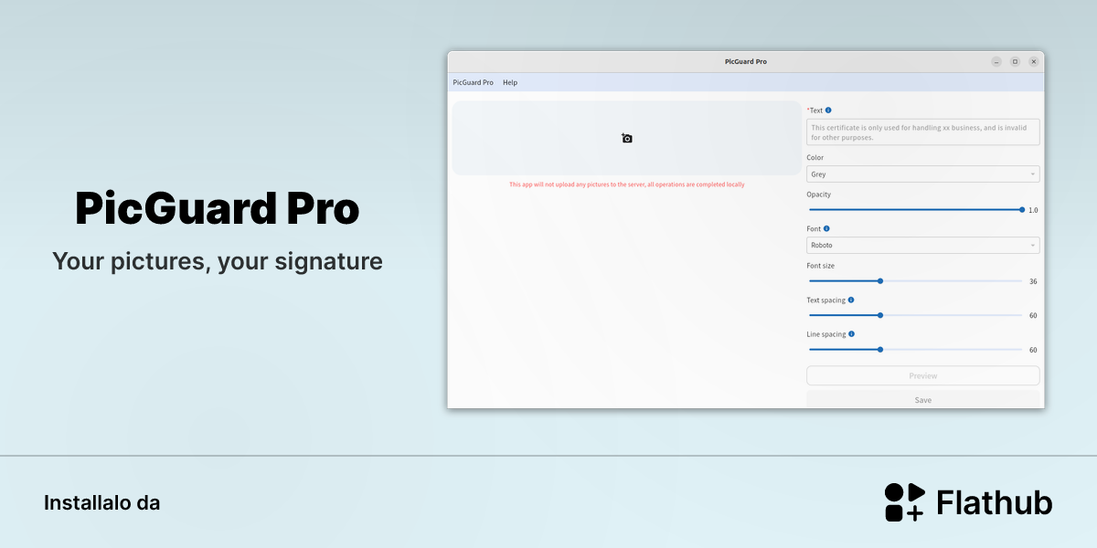 Installa PicGuard Pro su Linux | Flathub