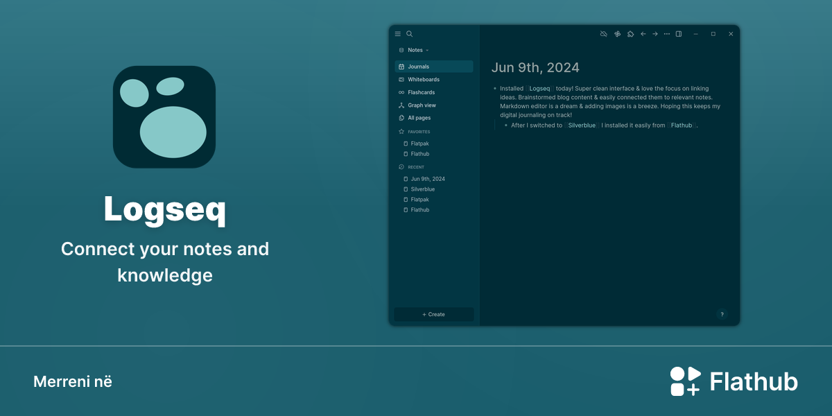 Instalojeni Logseq në Linux | Flathub