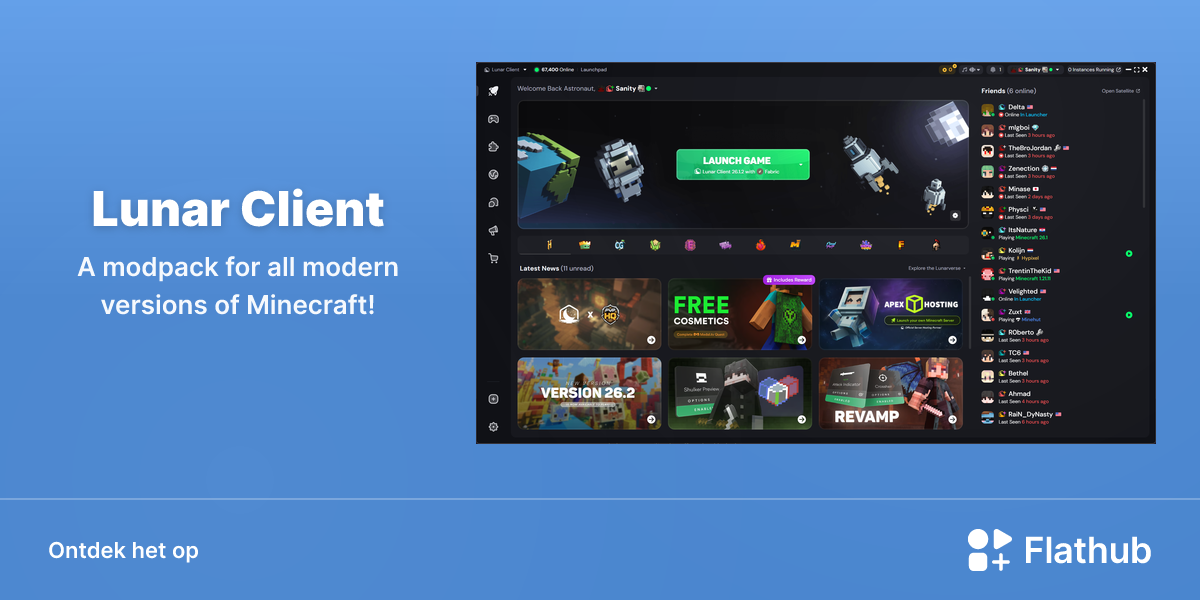 Installeer Lunar Client op Linux | Flathub